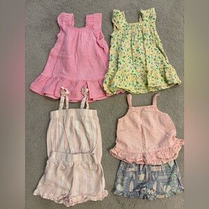 Garanimals and Wonder Nation Baby Girl Lot dresses are 12 mo, outfits are 18 mo
